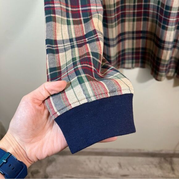 ✨ J. Crew Men’s Plaid Long Sleeve Polo Shirt Double Knit Jacquard Large Sweater - Picture 5 of 11